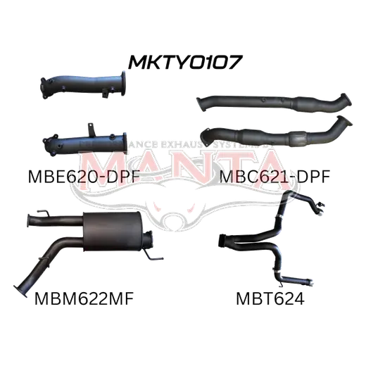 Toyota Landcruiser VDJ200 DPF 3in Dual With Cat & Muffler, Exit L & R product image