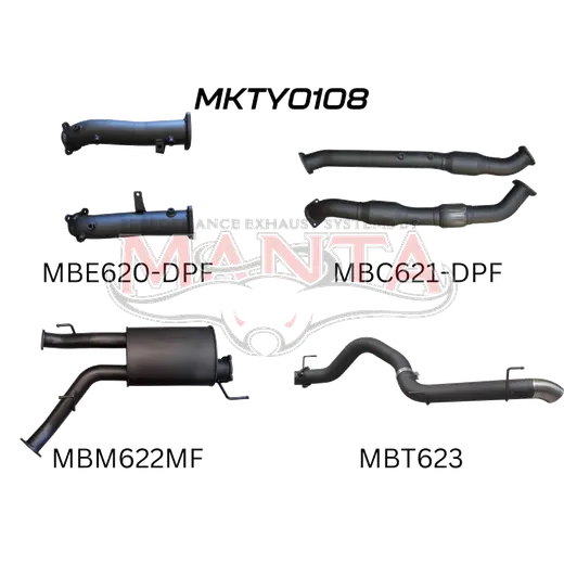 Toyota Landcruiser VDJ200 DPF 3in Dual With Cat & Muffler 4in Tailpipe product image
