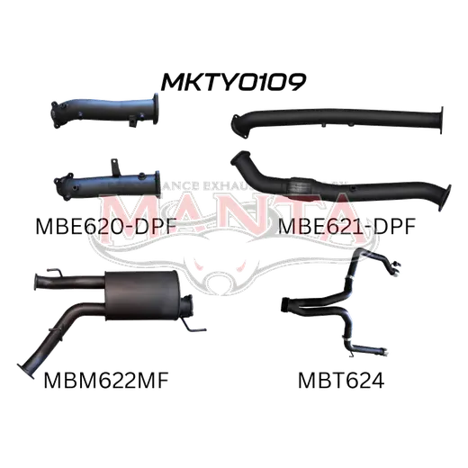 Toyota Landcruiser VDJ200 DPF 3in Dual NO Cat, Muffler, Exit L & R product image