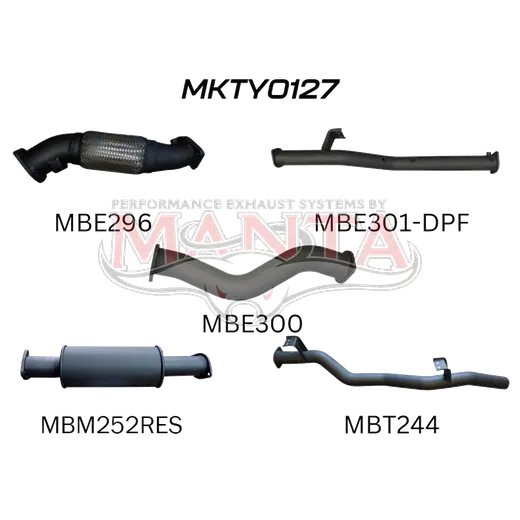 Toyota Landcruiser VDJ79 V8 Ute 3in NO Cat, With Muffler DPF product image