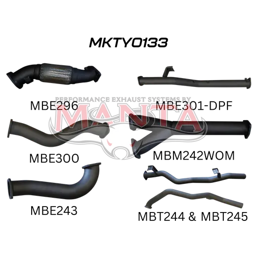 Toyota Landcruiser VDJ79 V8 Ute Dual 3in NO Cat, WOM DPF product image