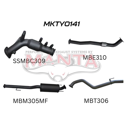 Toyota Hilux GUN126R 2.8L Turbo Back 3in Muffler With Cat product image