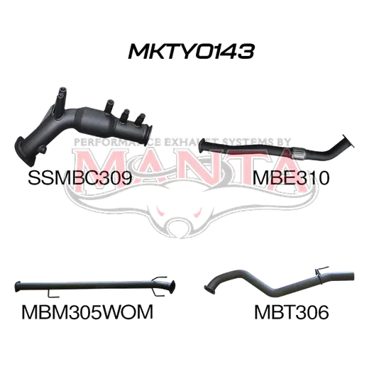 Toyota Hilux GUN126R 2.8L Turbo Back 3in WOM With Cat product image