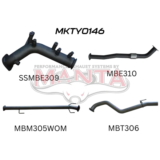 Toyota Hilux GUN126R 2.8L Turbo Back 3in WOM NO Cat product image