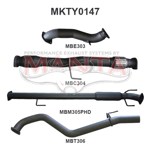 Toyota Hilux KUN26R 3.0L D4D 3in Hotdog With Cat product image