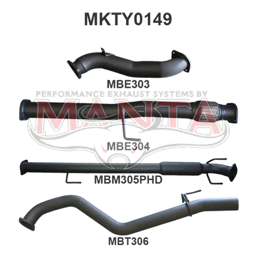 Toyota Hilux KUN26R 3.0L D4D 3in Hotdog Without Cat product image