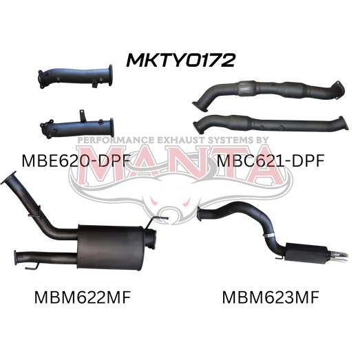 Toyota Landcruiser VDJ200 DPF 3in Dual With Cats & Centre Muffler-4in Rear Muffler product image
