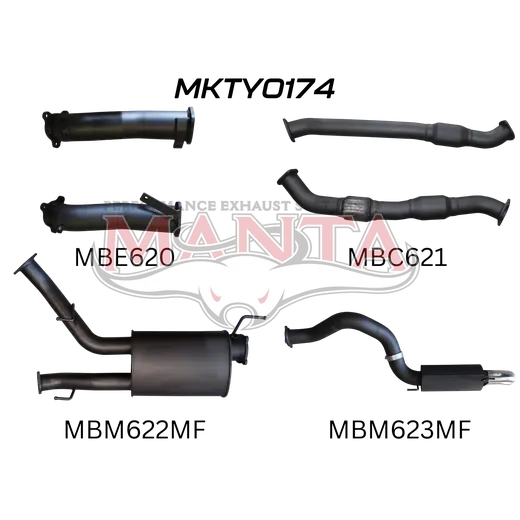 Toyota Landcruiser VDJ200 3in DUAL With Cat & MUFF, 4in EXIT W/Rear MUF product image