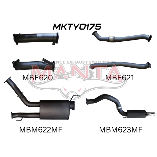 Toyota Landcruiser VDJ200 3in DUAL NO CAT, W/Muffler, 4in EXIT W/Rear MUF product image