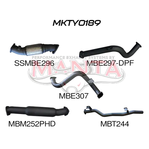 Toyota Landcruiser VDJ78 V8 Troopy 3in Turbo Back No Cat, with Hotdog, DPF model product image