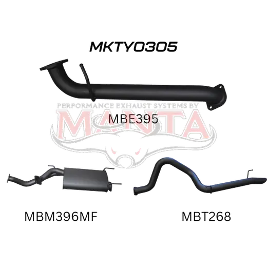 Toyota UZJ100 LANDCRUISER 4.7L V8 3in CAT-BACK EXHAUST WITH CENTRE MUFFLER & REAR TAILPIPE product image