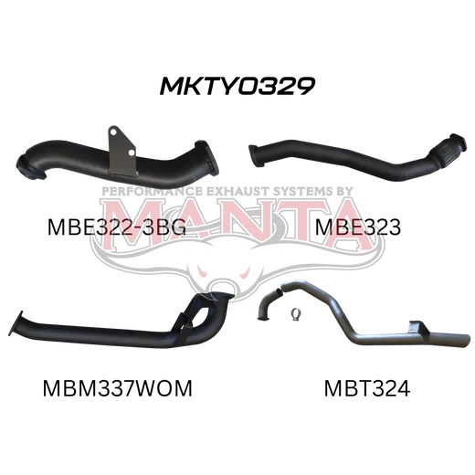 Toyota Landcruiser HZJ105 3 Bolt Garrett 3in Turbo Back without Muffler product image