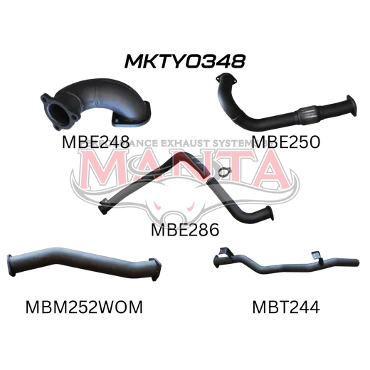 Toyota Landcruiser HZJ75, 78 3in Without Muffler to Suit DTS Turbo product image
