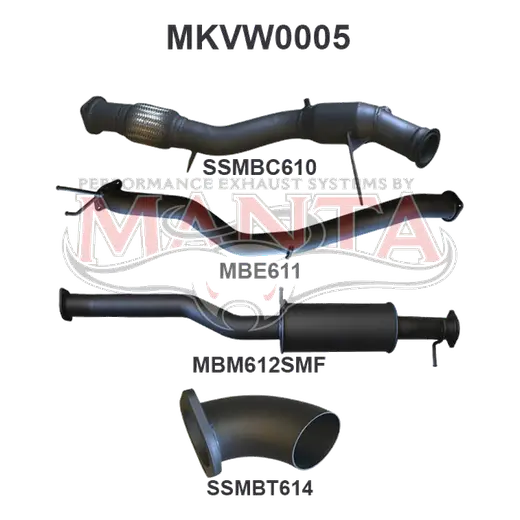 Volkswagen Amarok 2.0L 3in EARLY Model Standard Exit Sports Muffler product image