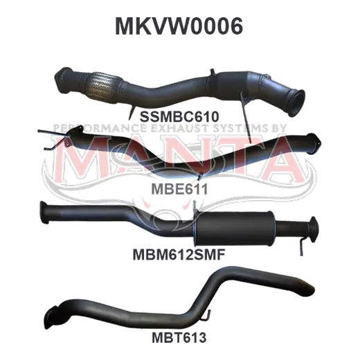 Volkswagen Amarok 2.0L 3in EARLY Model Tailpipe Exit Sports Muffler product image