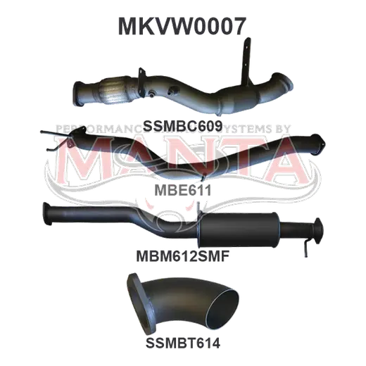 Volkswagen Amarok 2.0L 3in Later Model Standard Exit Sports Muffler product image