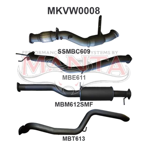 Volkswagen Amarok 2.0L 3in Later Model Tailpipe Exit Sports Muffler product image