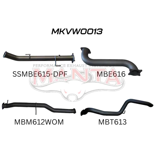 Volkswagen V6 Amarok 3in DUMP PIPE BACK Without Muffler Extended Tailpipe product image