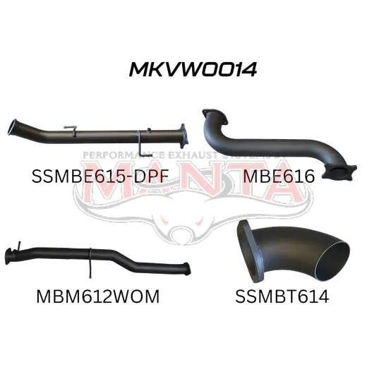 Volkswagen V6 Amarok 3in DUMP PIPE BACK Without Muffler Dump At Diff product image