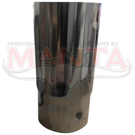 2 1/4in Inlet, 2 1/2in Outlet, 5in Long, Round, Straight Cut (Plain), Stainless Steel product image