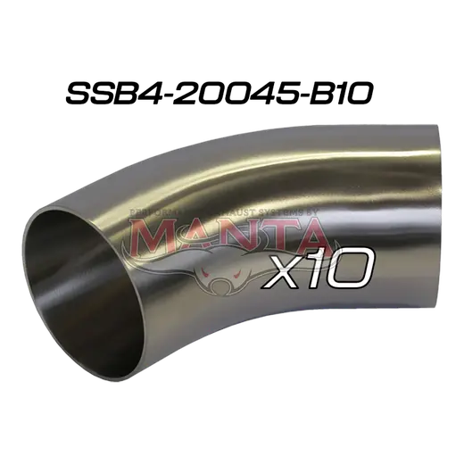 (Pack 10) 2in (50.8mm) 45deg Std Leg 409g Stainless Mandrel Bend product image