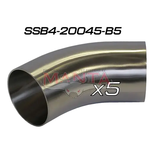 (Pack 5) 2in (50.8mm) 45deg Std Leg 409g Stainless Mandrel Bend product image