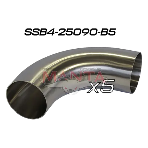 (Pack 5) 2.5in (63.5mm) 90deg Std Leg 409g Stainless Mandrel Bend product image