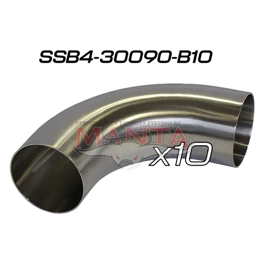 (Pack 10) 3in (76.2mm)) 90deg Std Leg 409g Stainless Mandrel Bend product image