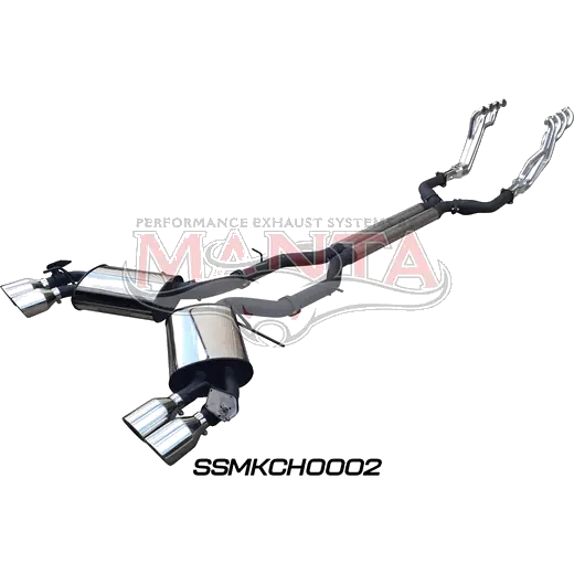 Chevrolet Camaro 2018+ 6.2L V8 17/8in Coated Extractors & 3in Dual System with Valves & 4in Tips product image