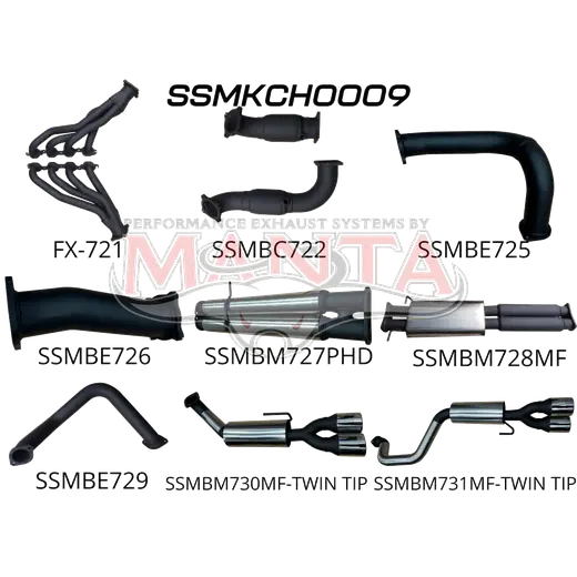 Chevrolet Silverado 1500 6.2L V8 Full Exhaust System inc Extractors & Cats, With Quad Tips product image