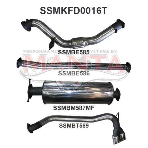 Ford PX Ranger 3.2L Without Cat Twin Tip Side Exit product image