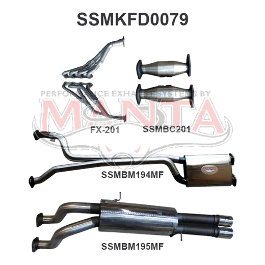 Ford Falcon AU V8 Ute 2.5in Dual With Extractors Muffler/Muffler product image