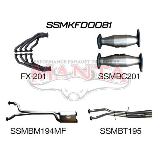 Ford Falcon AU V8 Ute 2.5in Dual With Extractors Muffler/Tailpipe product image
