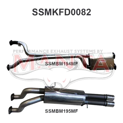 Ford Falcon AU V8 Ute 2.5in Dual Catback Muffler/Muffler product image
