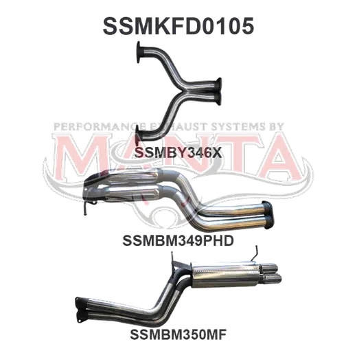 Ford BA BF V8 Sedan 2.5in Dual CatBack Hotdog/Muffler product image