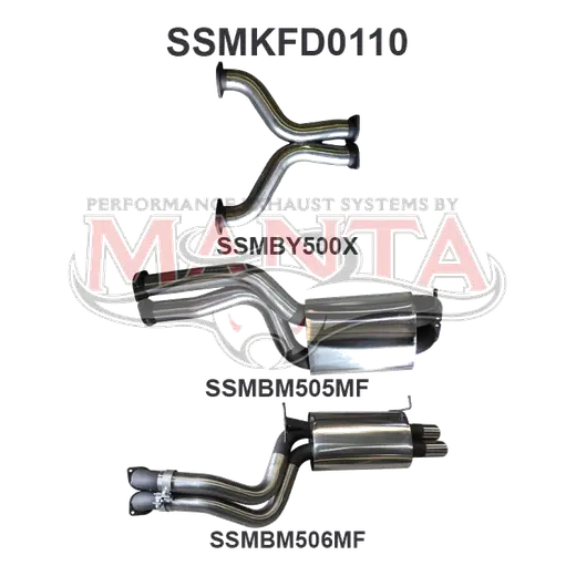 Ford BA BF V8 Sedan 3in Dual CatBack Muffler/Muffler product image