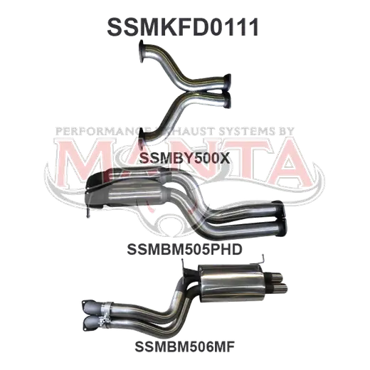 Ford BA BF V8 Sedan 3in Dual Catback Hotdog/Muffler product image