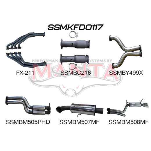 Ford BA BF V8 4V Sedan 3in L & R With Extractors Hotdog/Muffler product image