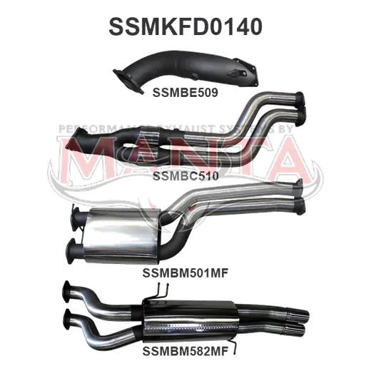 Ford BA BF XR6 Turbo Ute 3in Dual Turbo Back product image