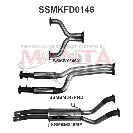 Ford BA BF V8 Ute 2.5in Dual CatBack Hotdog/Muffler product image