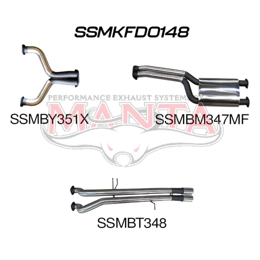 Ford BA BF V8 Ute 2.5in Dual CatBack Muffler/Tailpipe product image