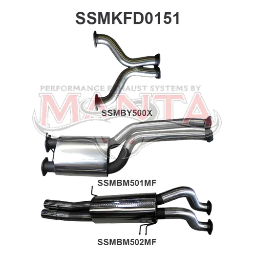Ford BA BF V8 Ute 3in Dual CatBack Muffler/Muffler product image