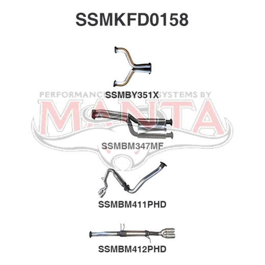 Ford BA BF V8 Ute 2.5in L & R CatBack Muffler/Hotdog product image