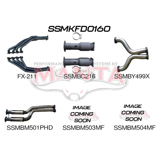 Ford BA BF V8 4V Ute 3in L & R With Extractors Hotdog/Muffler product image