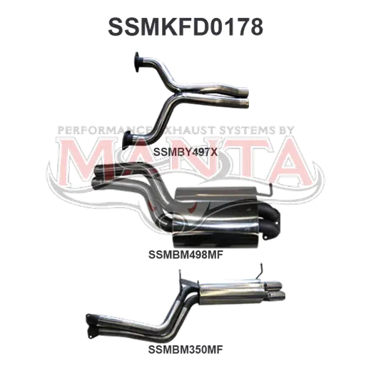 Ford FG V8 Sedan 2.5in Dual CatBack Muffler/Muffler product image