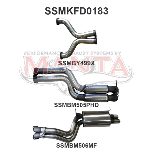 Ford FG V8 Sedan 3in Dual Catback Hotdog/Muffler product image