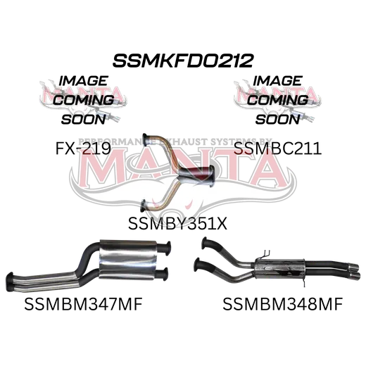 Ford FG 5.4L V8 Ute 2.5in Dual With Extractors Muffler/Muffler product image