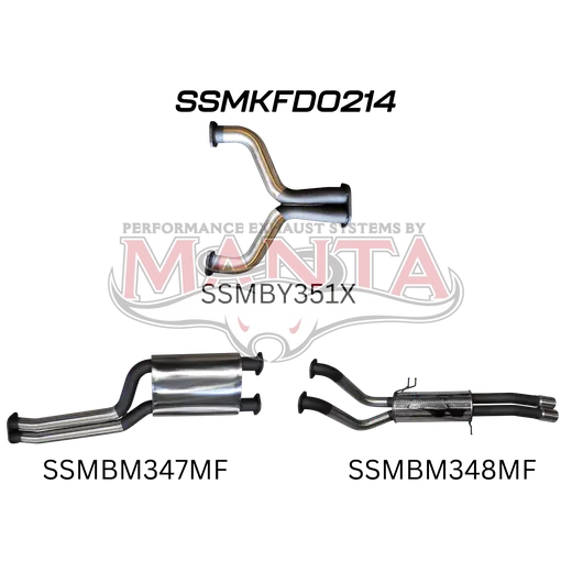 Ford FG V8 Ute 2.5in Dual CatBack Muffler/Muffler product image