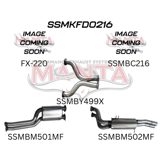 Ford FG 5.4L V8 Ute 3in Dual With Extractors Muffler/Muffler product image
