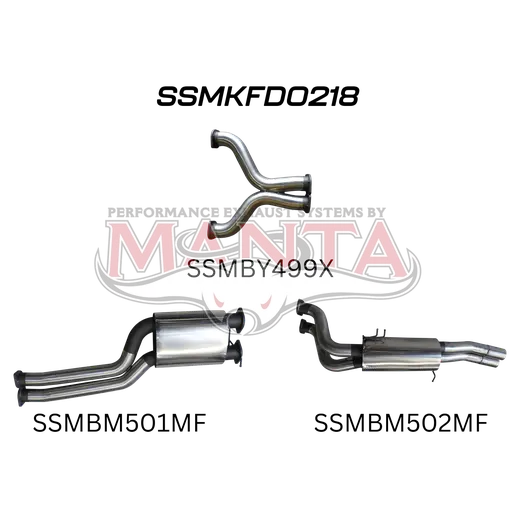 Ford FG 5.4L V8 Ute 3in Dual CatBack Muffler/Muffler product image
